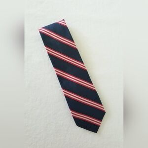 Brooks Brothers 346 Blue Red White Stripe Silk Tie Made In USA NWT 58"L X 3.25"W